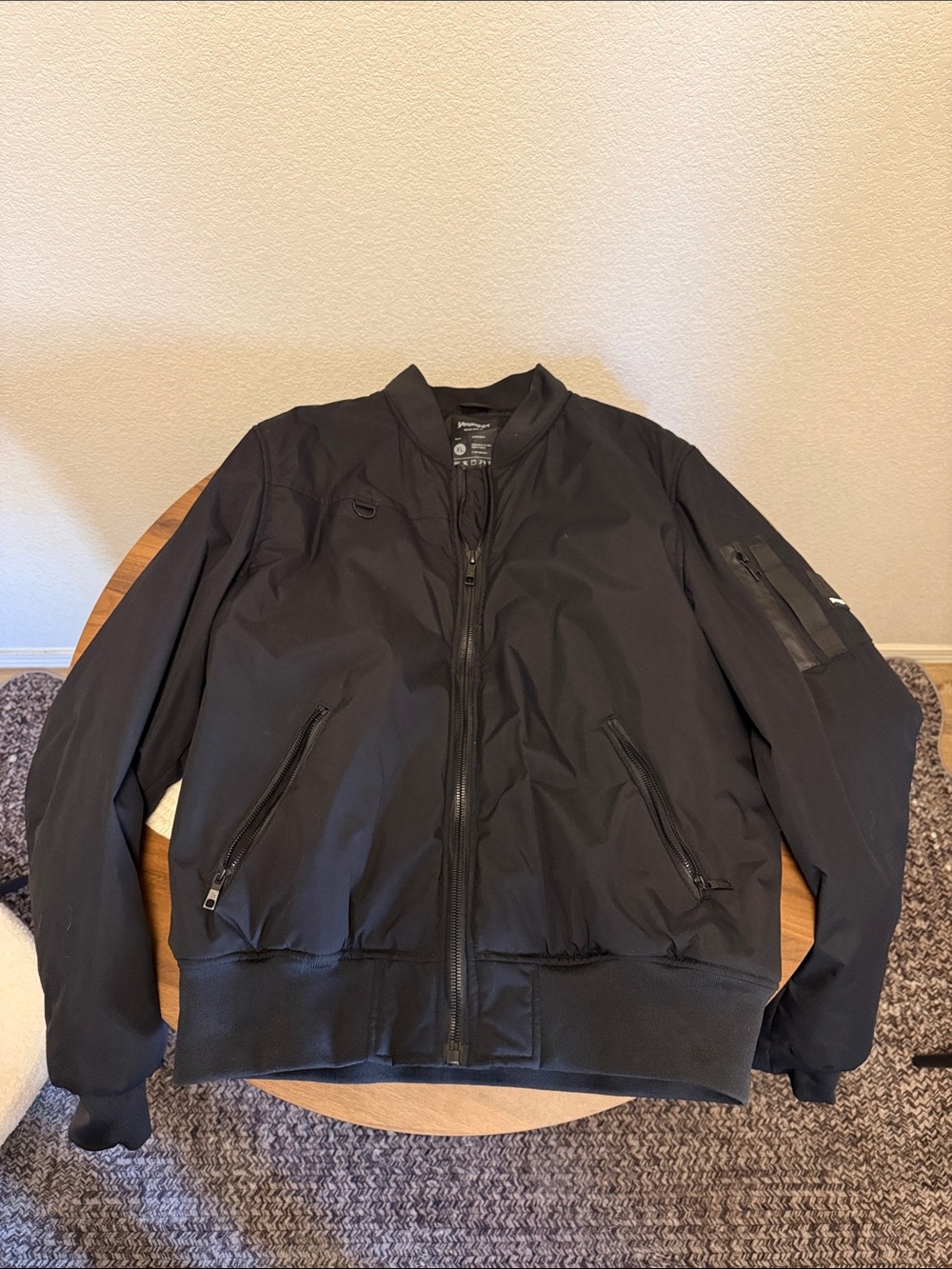 YoungLA Black Bomber Jacket with Zip Pockets